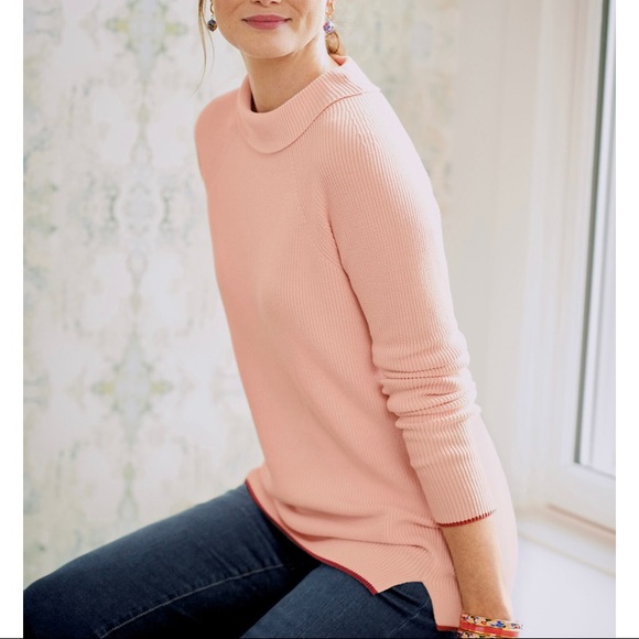 NWT Talbots Sabrina Shaker Stitch Pima Knit Sweater Petite Plus X BRETON BLUE - Picture 5 of 6